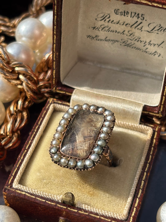 Vintage 1920s Seed Pearl Ring in 9K Gold – A Delicate Treasure from the Victorian Age