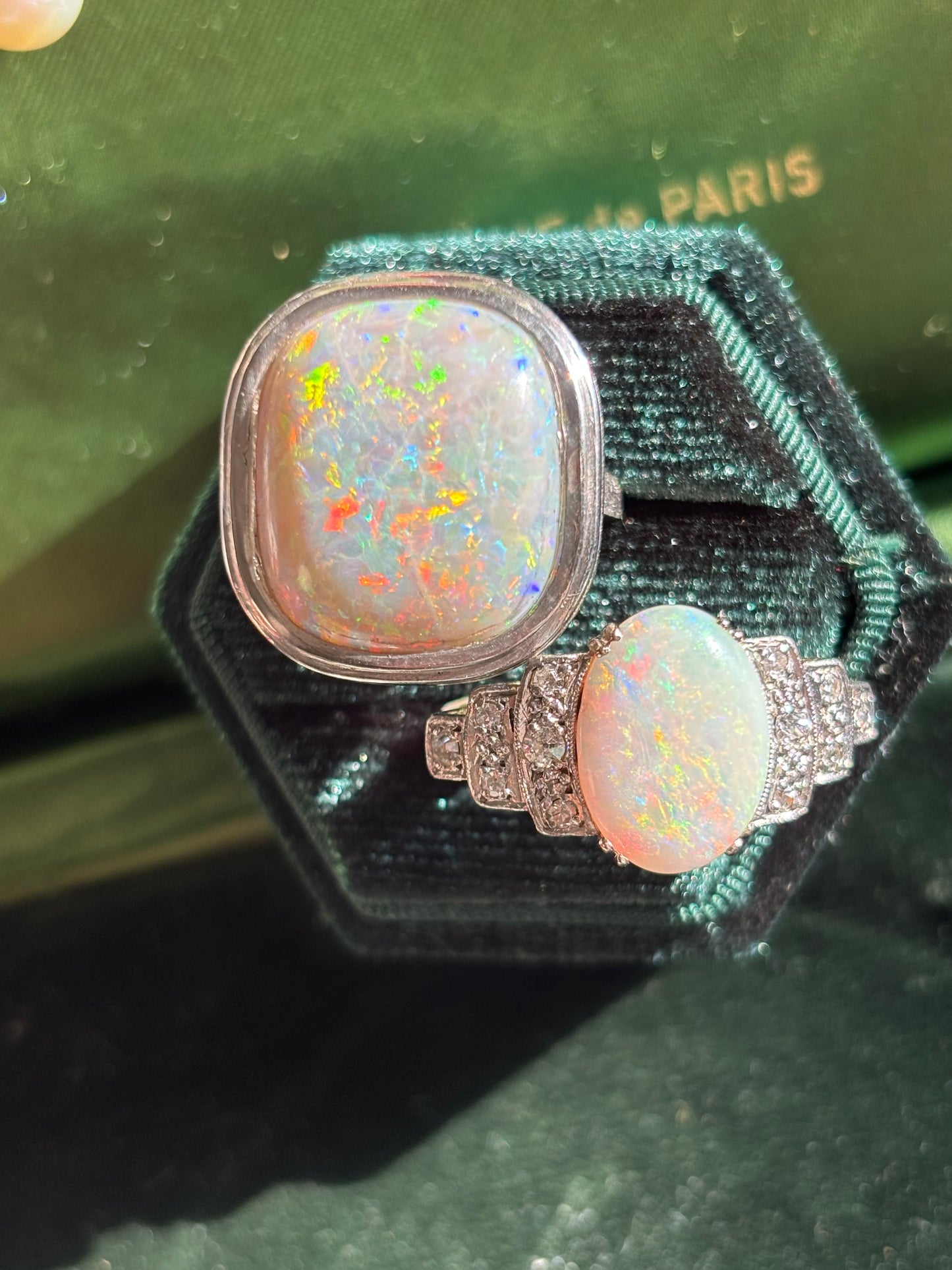 11 ct Australian Rainbow & Platinum Opal Ring