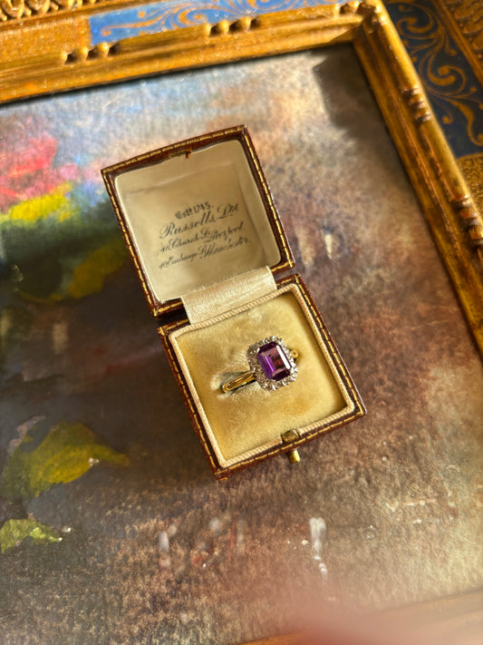 Stunning Amethyst & Diamond Ring, 18k