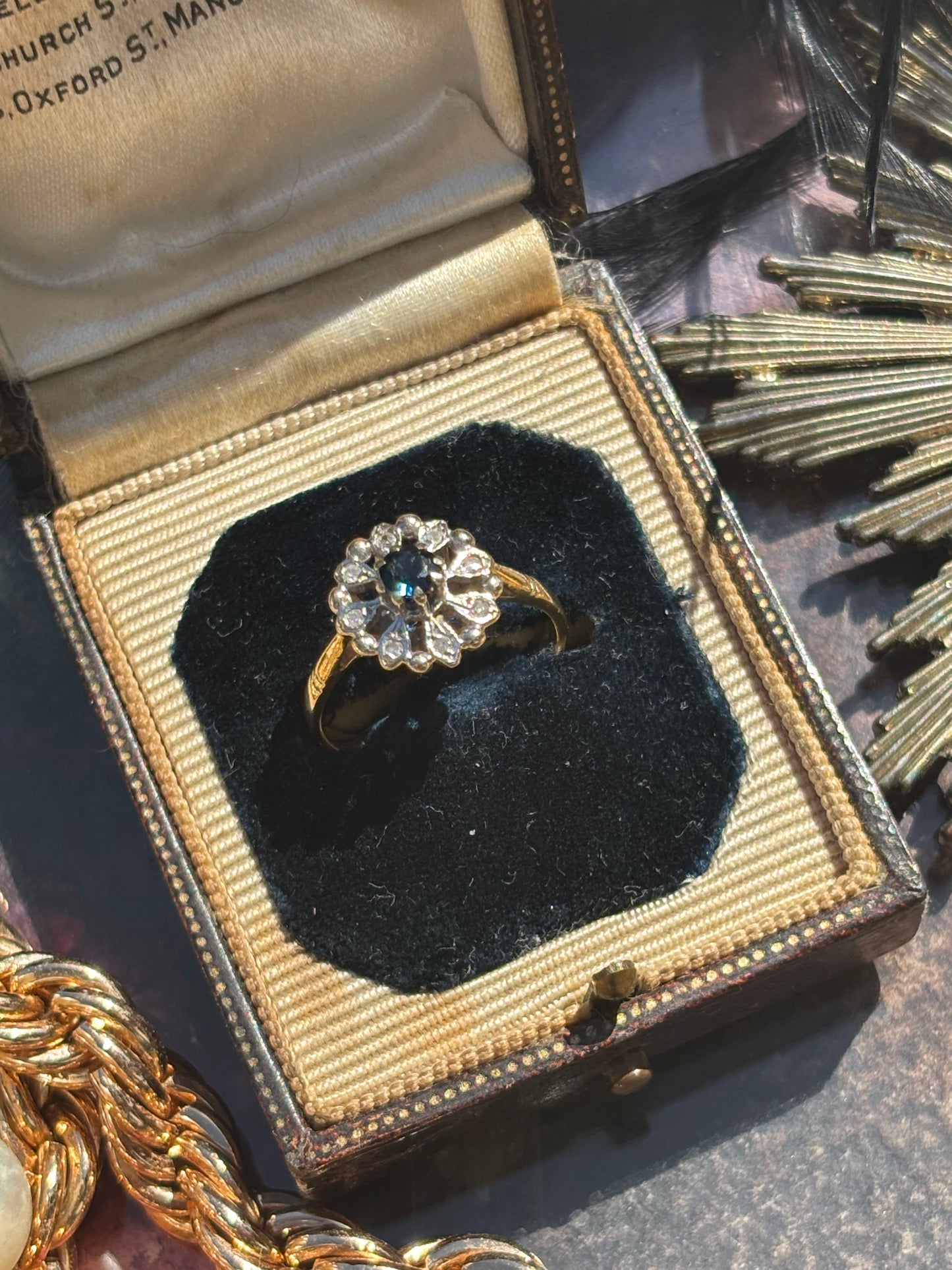 Vintage Victorian Diamond & Sapphire Star Ring