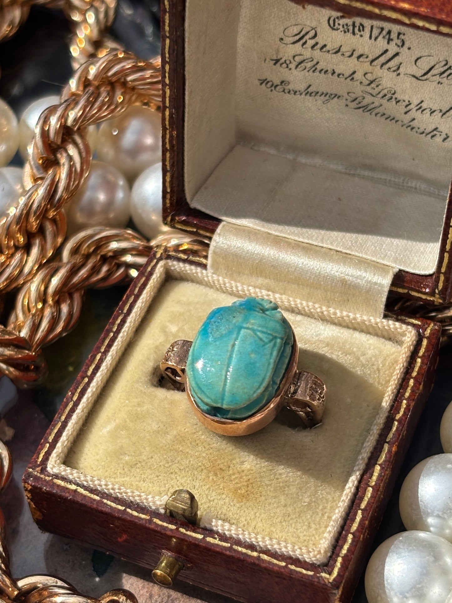Vintage Scarab Beetle 9k Ring