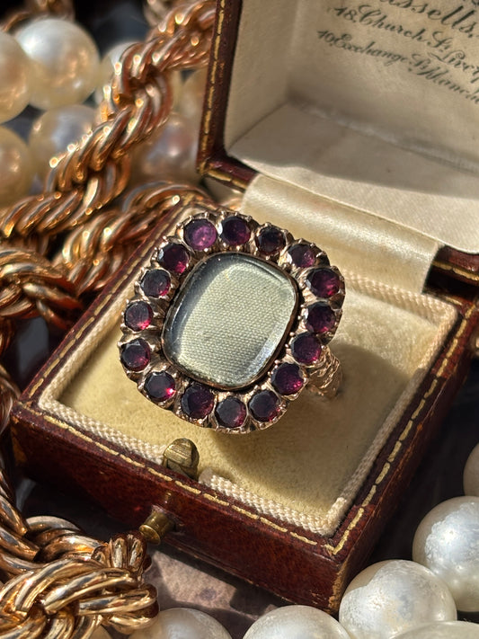 Vintage Amethyst Mourning Ring in 9K Gold – A Graceful Tribute to Love and Loss
