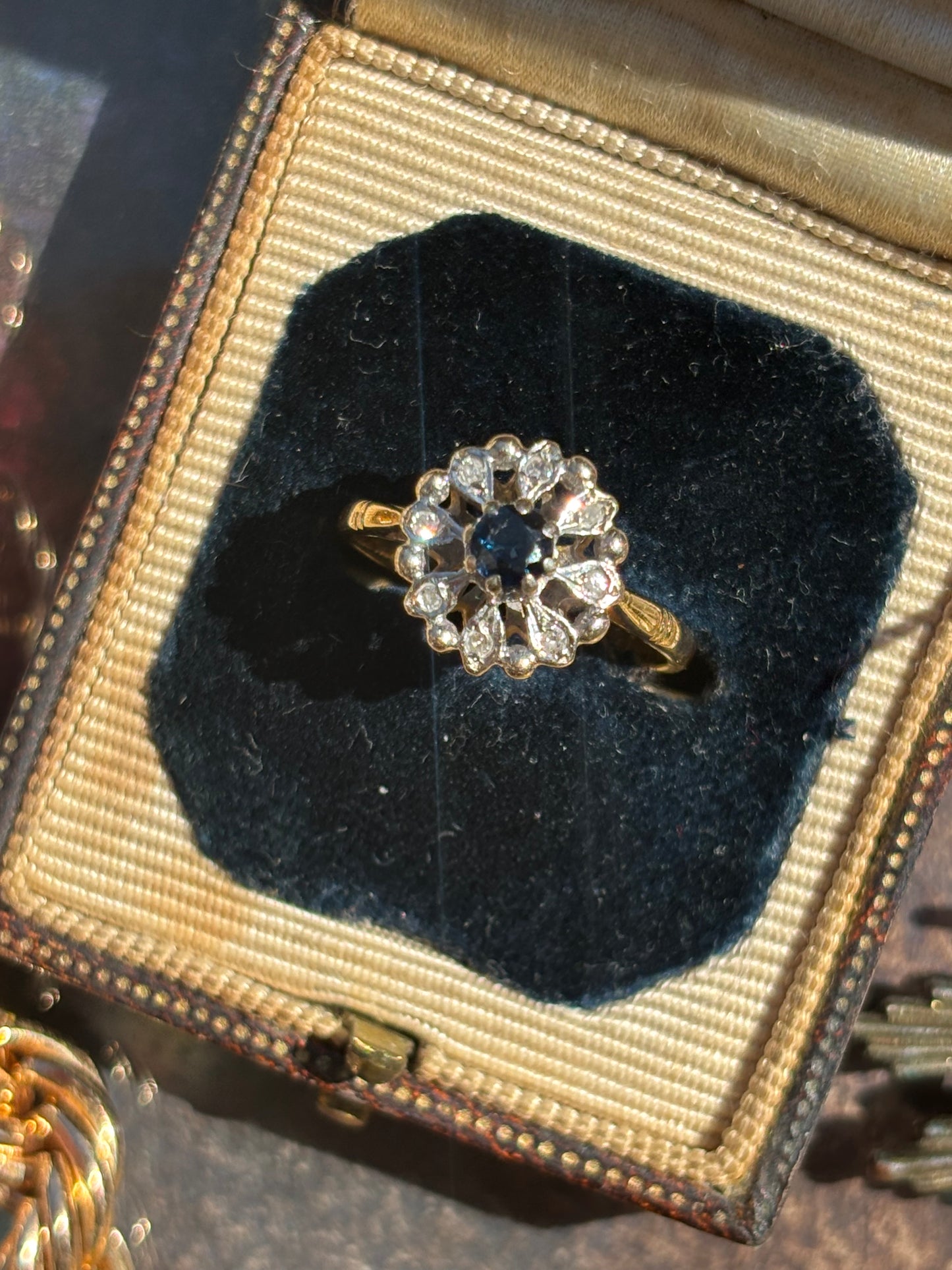 Vintage Victorian Diamond & Sapphire Star Ring
