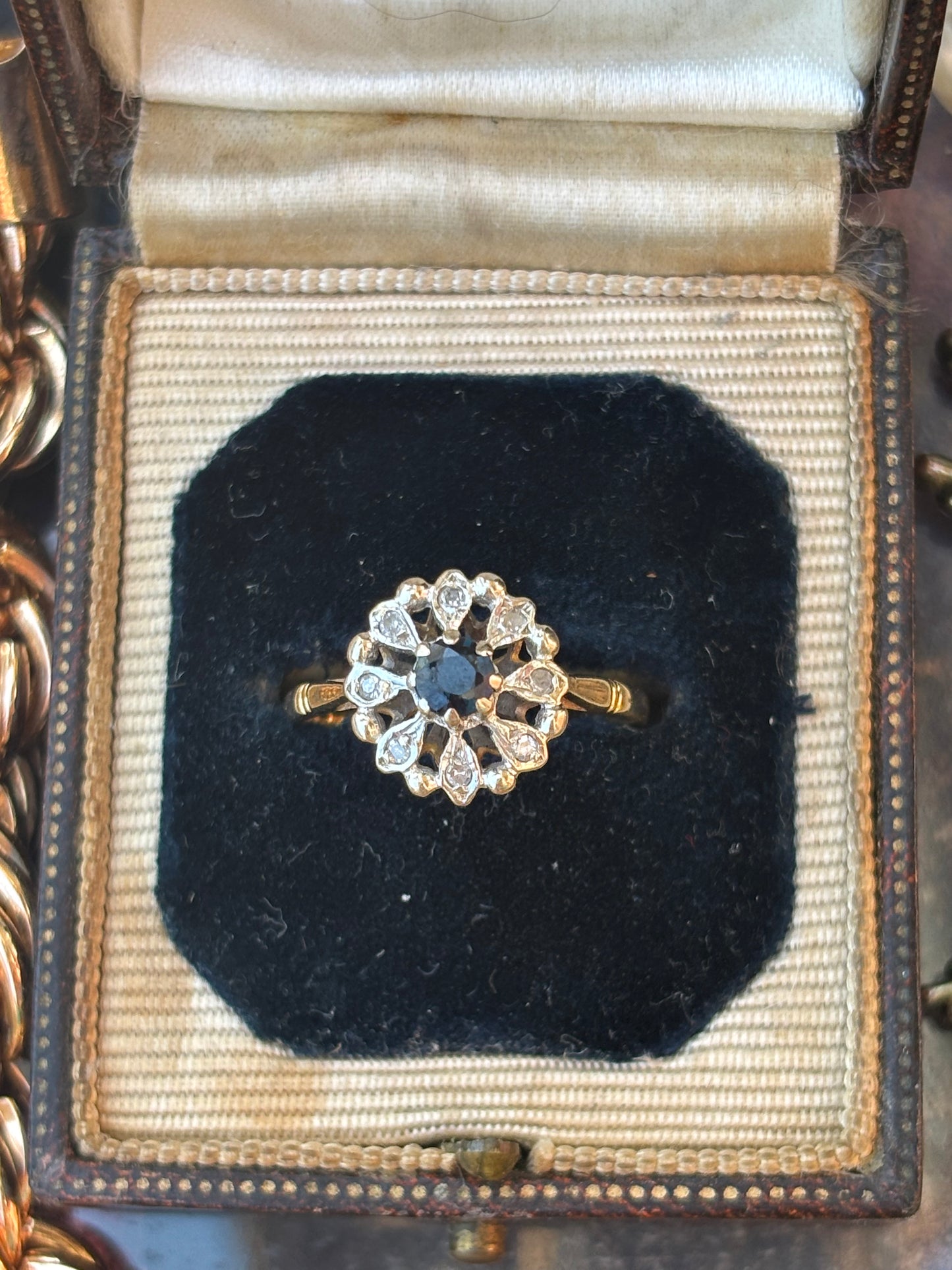 Vintage Victorian Diamond & Sapphire Star Ring