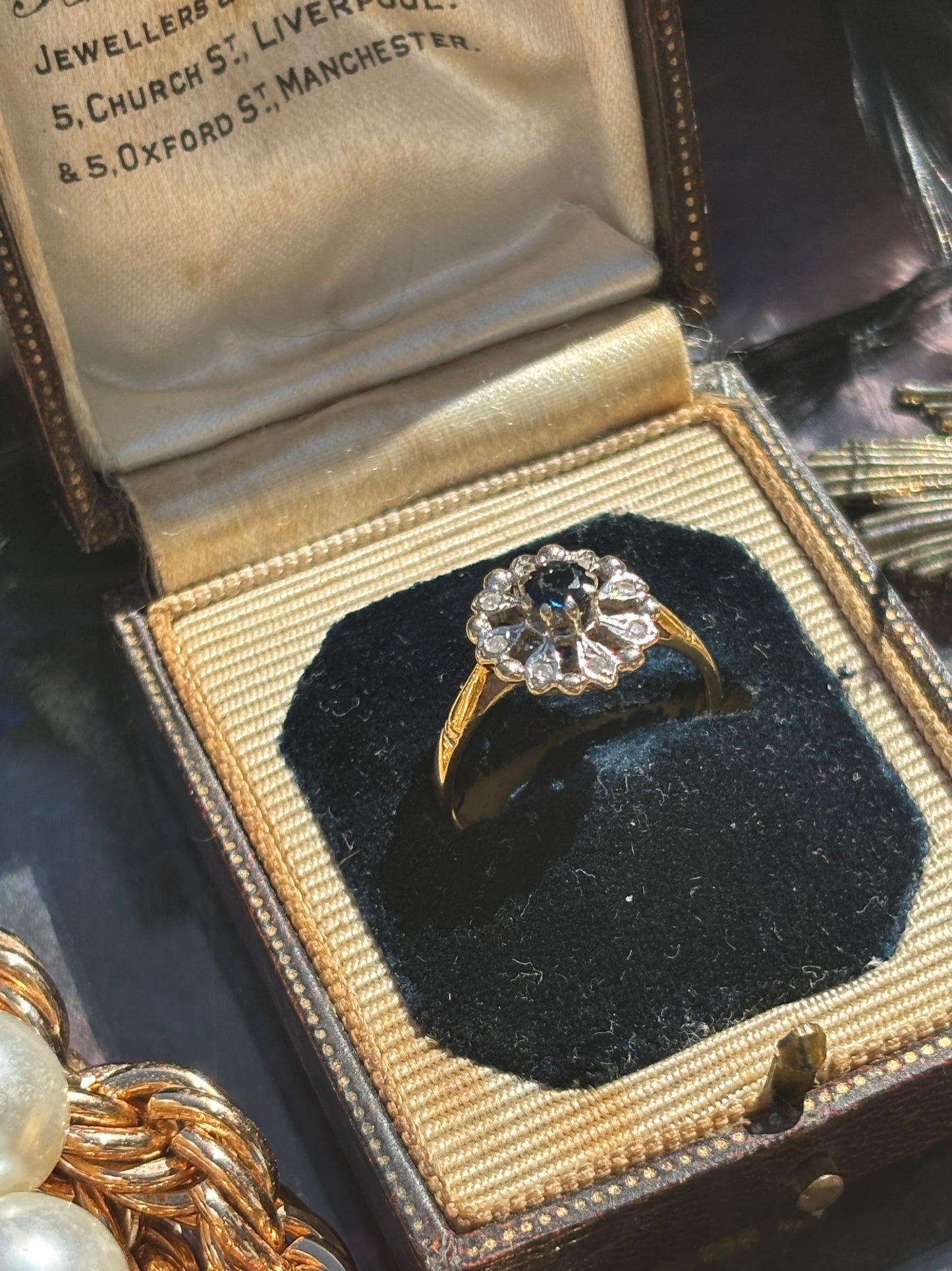 Vintage Victorian Diamond & Sapphire Star Ring