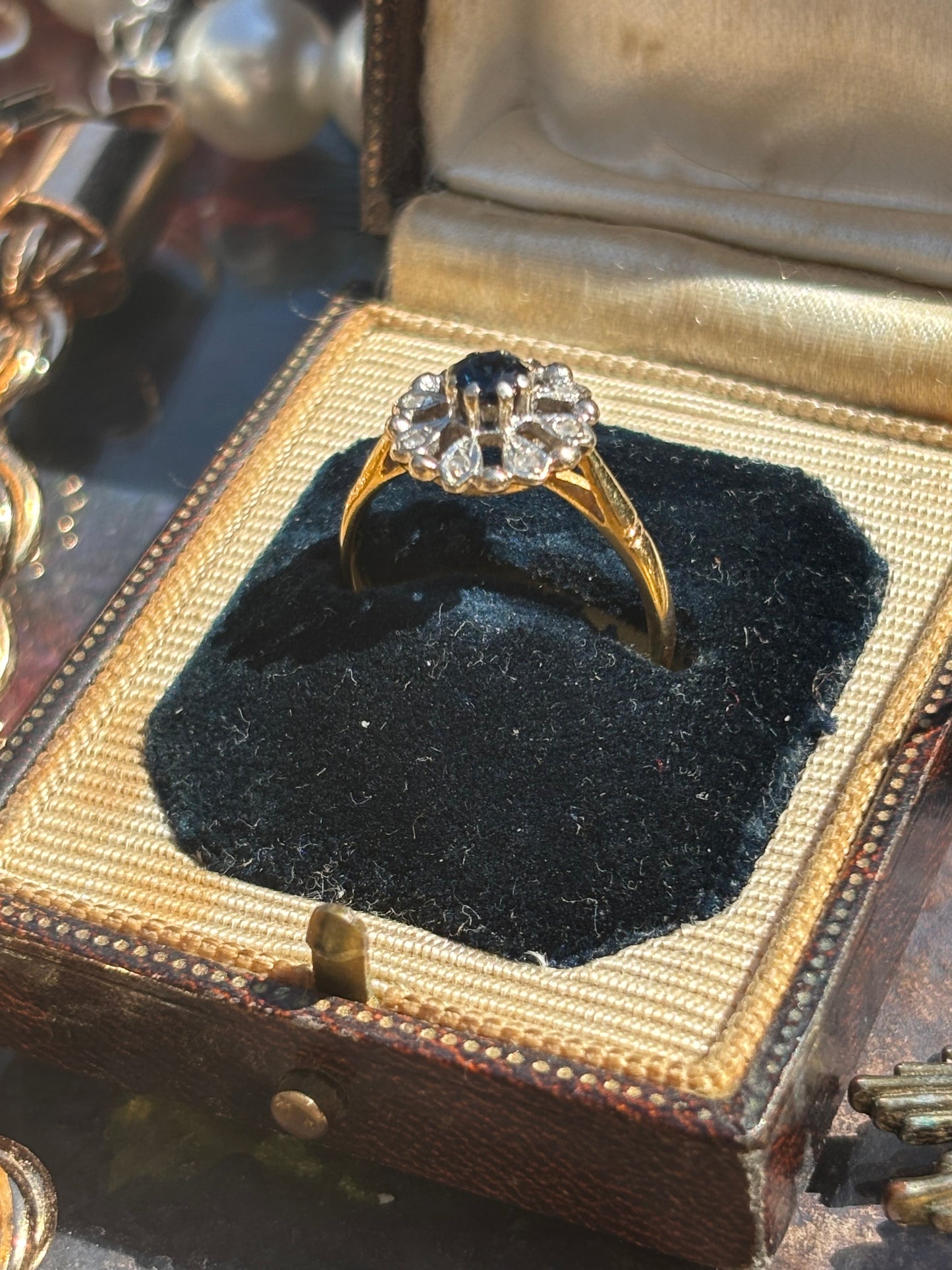 Vintage Victorian Diamond & Sapphire Star Ring