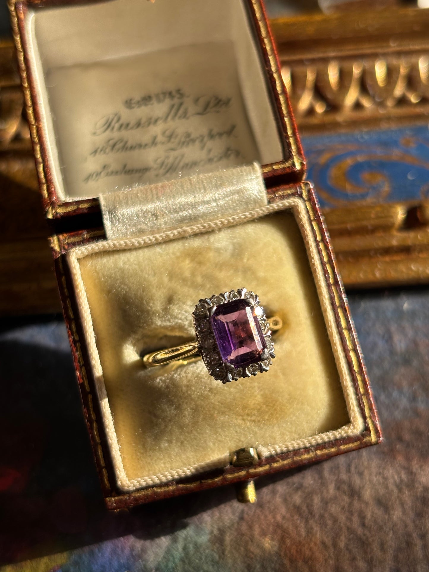 Stunning Amethyst & Diamond Ring, 18k