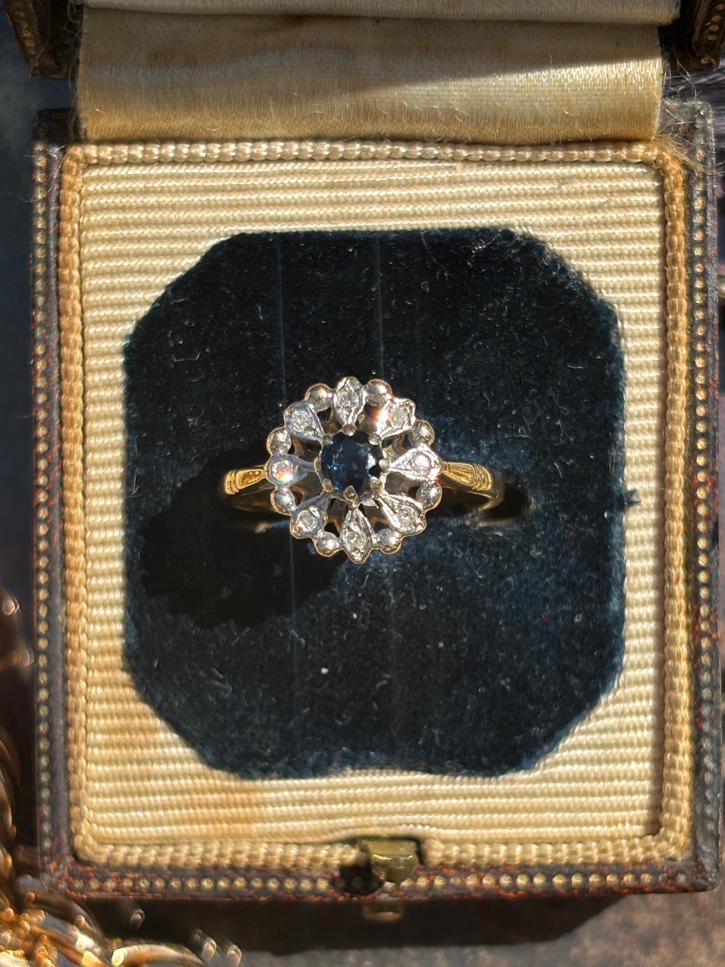 Vintage Victorian Diamond & Sapphire Star Ring