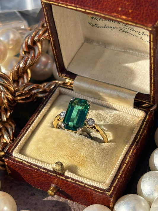 Stunning Tourmaline & Diamond Ring, 18k