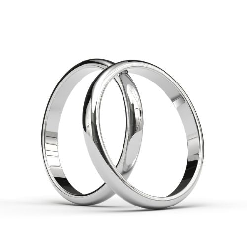 D Shape Wedding Band 18ct Gold 3mm