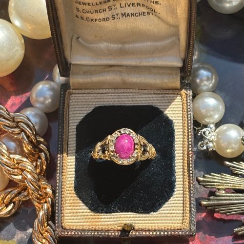Ruby & Rose-Cut Diamond Ring