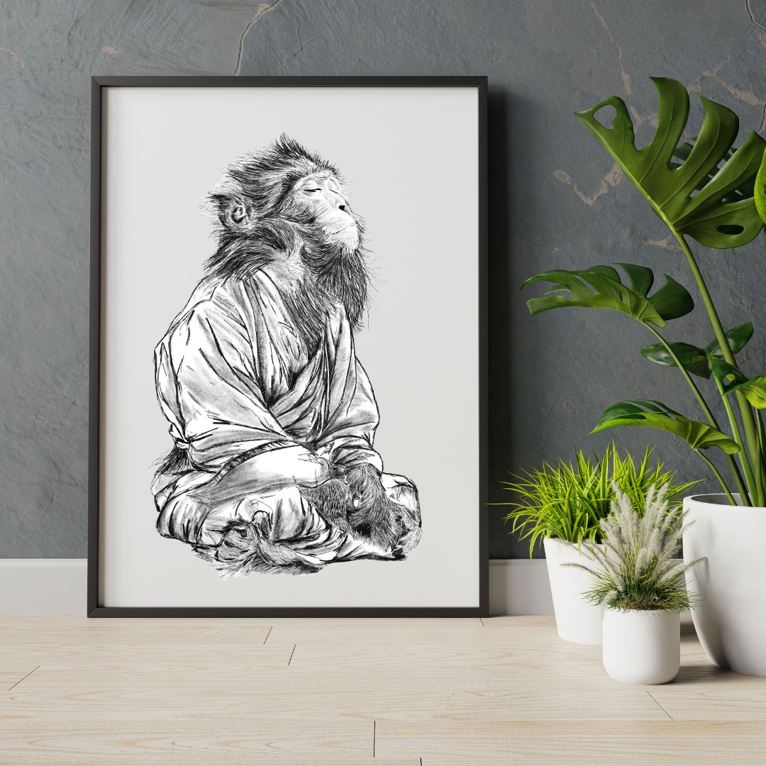 Monkey Collection of Sketch Giclée Hahnemühle print