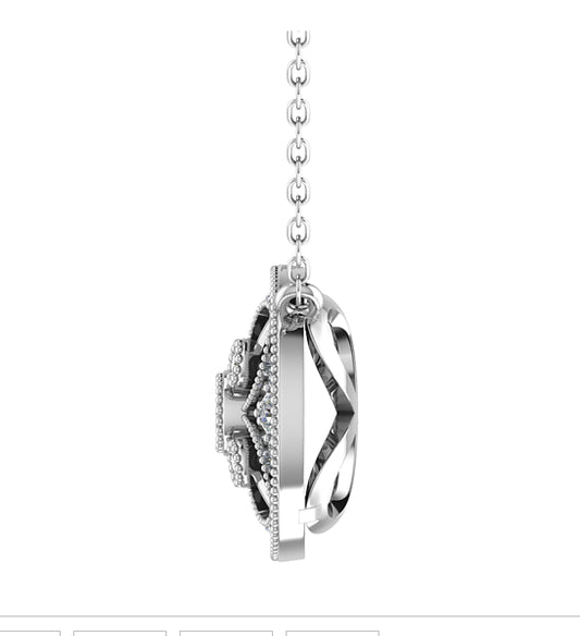 Elegant Floral Diamond Pendant Necklace