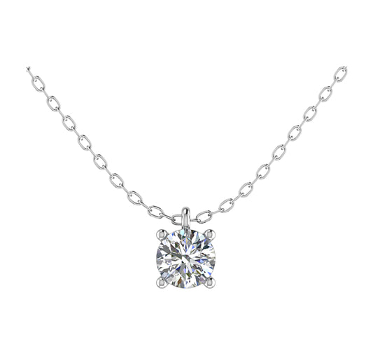 Radiant Solitaire Diamond Pendant Necklace