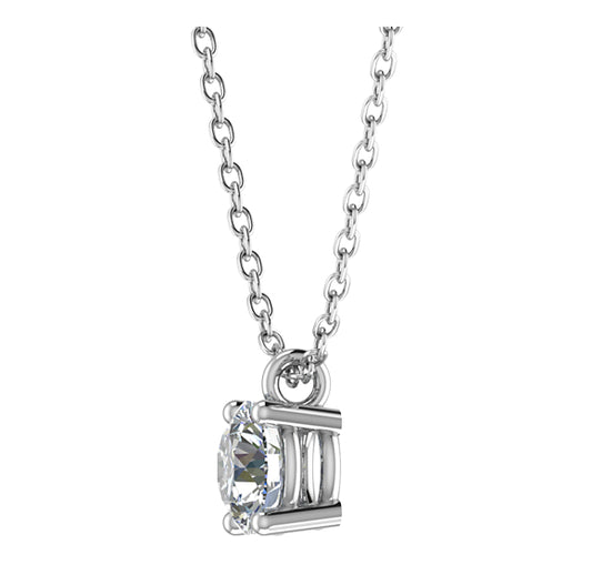 Radiant Solitaire Diamond Pendant Necklace
