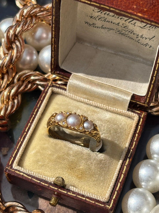 Pearl and Diamond Ring