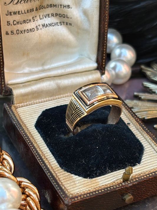 Georgian Mourning Ring with Hairwork, 1808