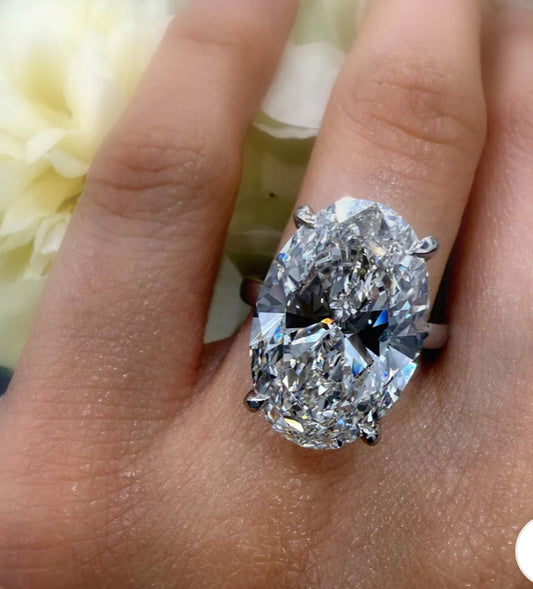 IGI Certified LG Oval Diamond Hidden Halo Engagement Ring