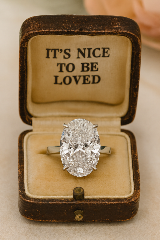 IGI Certified LG Oval Diamond Hidden Halo Engagement Ring