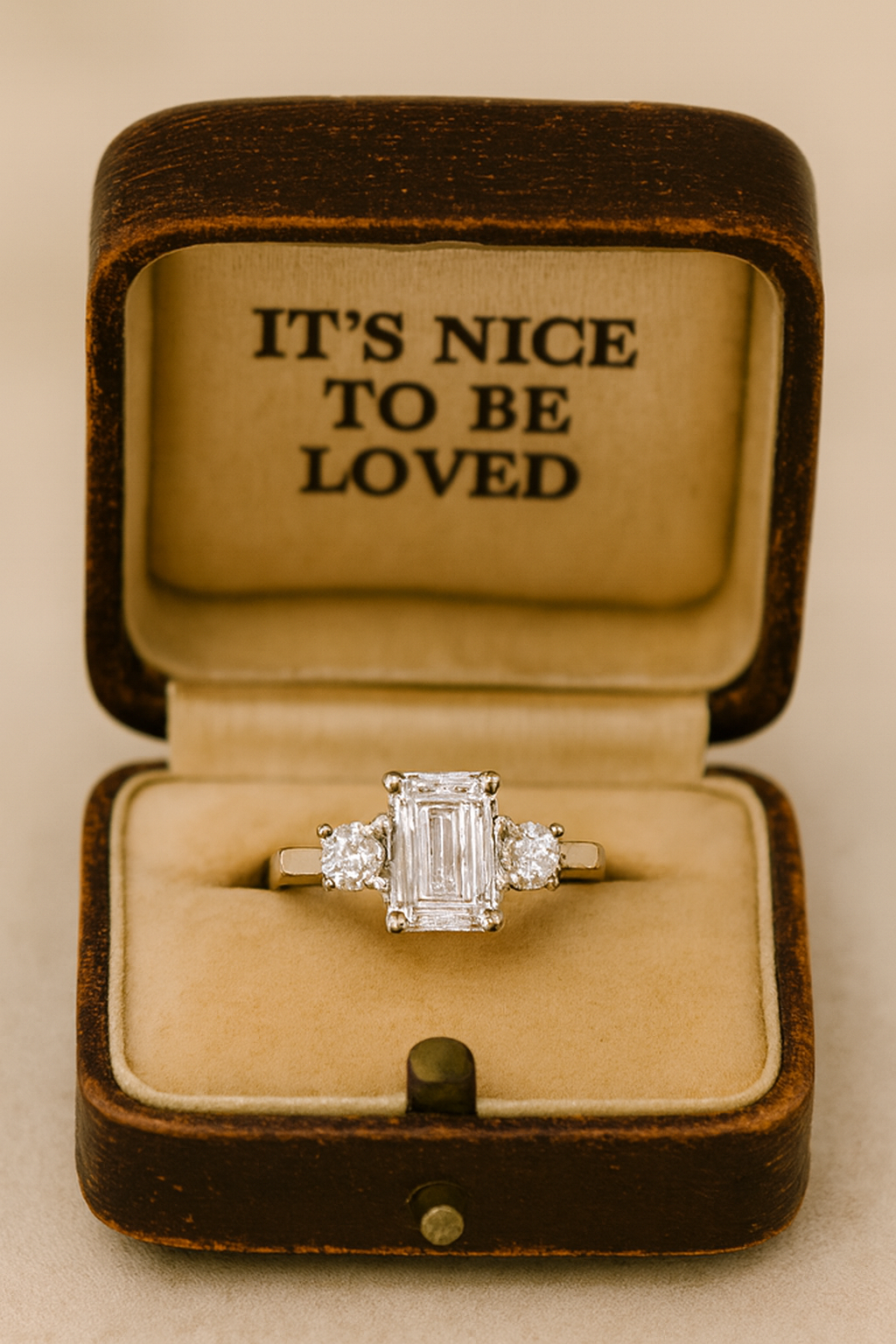 1.50 Carat D/ VS LG Emerald & Round Platinum Ring