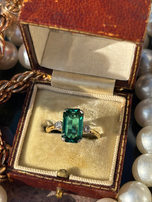 Stunning Tourmaline & Diamond Ring, 18k