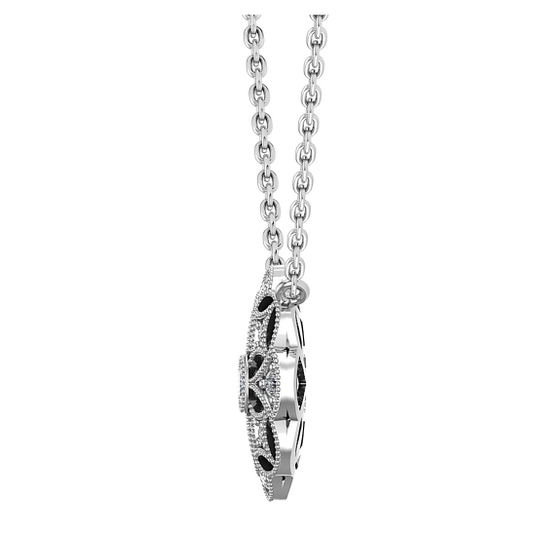 Vintage-Inspired Floral Diamond Pendant Necklace